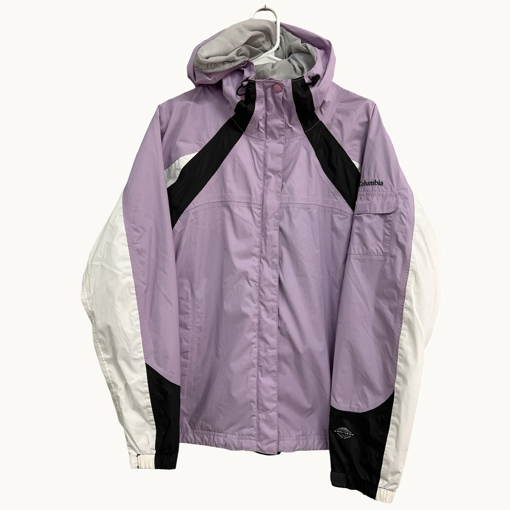 Columbia Omni-Tech Waterproof Breathable Jacket Women's XL Packable Lavender